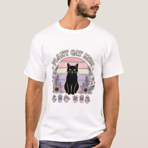 Plant Cat Mum Cat Plants Cottagecore Vintage Vecto T-Shirt