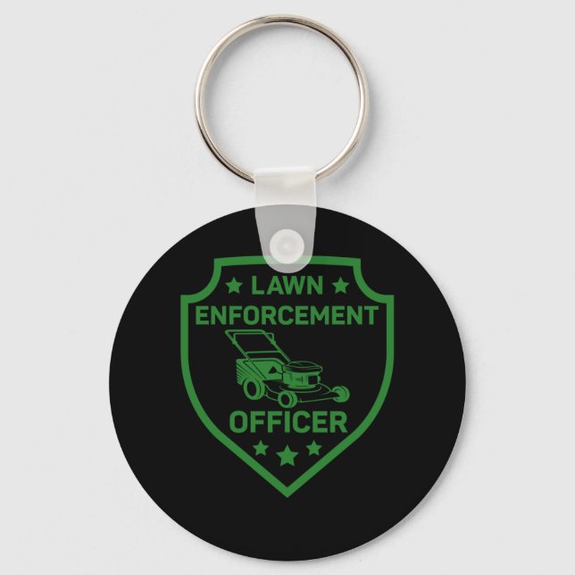 Plant Garden Lawn Enforcement Officer Lawnmower Mo Key Ring (Front)
