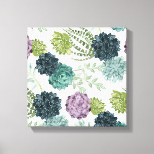Plant Happiness Collection Succulent Pattern 5 Canvas Print