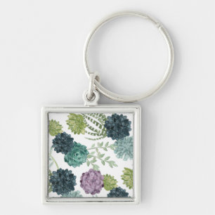 Plant Happiness Collection Succulent Pattern Key Ring