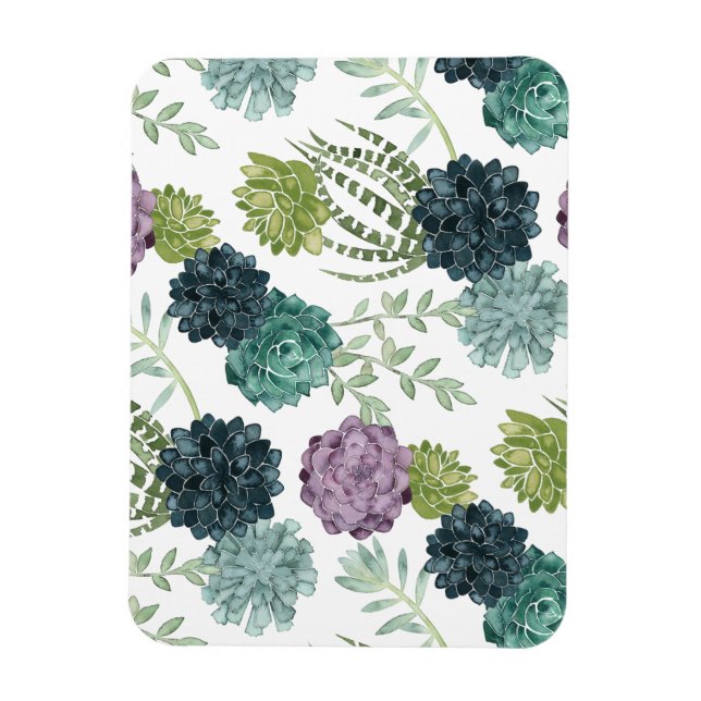 Plant Happiness Collection Succulent Pattern Magnet (Vertical)
