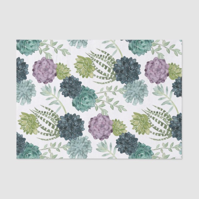 Plant Happiness Collection Succulent Pattern Tissue Paper (Front)