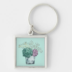 Plant Happiness Collection Succulents Key Ring