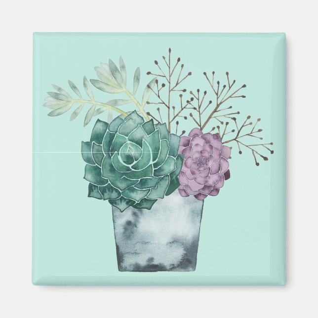 Plant Happiness Collection | Succulents Magnet (Front)