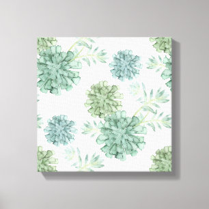 Plant Happiness   Succulent Pattern Canvas Print