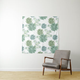 Plant Happiness   Succulent Pattern Tapestry
