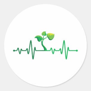 Plant Heartbeat - Botany Botanist Gardening Plant Classic Round Sticker
