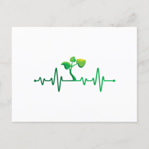 Plant Heartbeat - Botany Botanist Gardening Plant Holiday Postcard