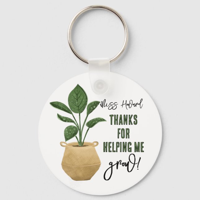 Plant helping me grow key ring (Front)
