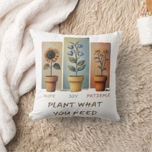 Plant Hope Joy Patience Pillow – Grow Positivity