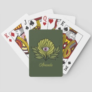 Plant Horror Art - Creepy Cute Green Flower Playing Cards