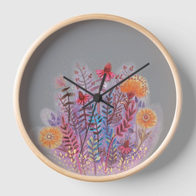 plant illustration Clock (Front)
