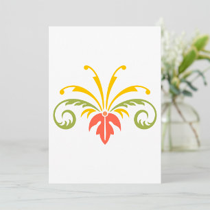 Plant Illustration Yellow Orange Green Invitation