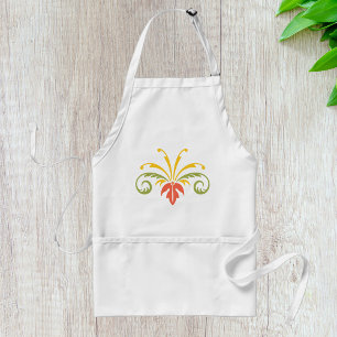 Plant Illustration Yellow Orange Green Standard Apron
