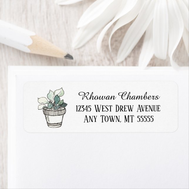 Plant In A Pot Return Address Label (Insitu)