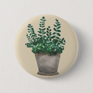Plant in Pot 6 Cm Round Badge