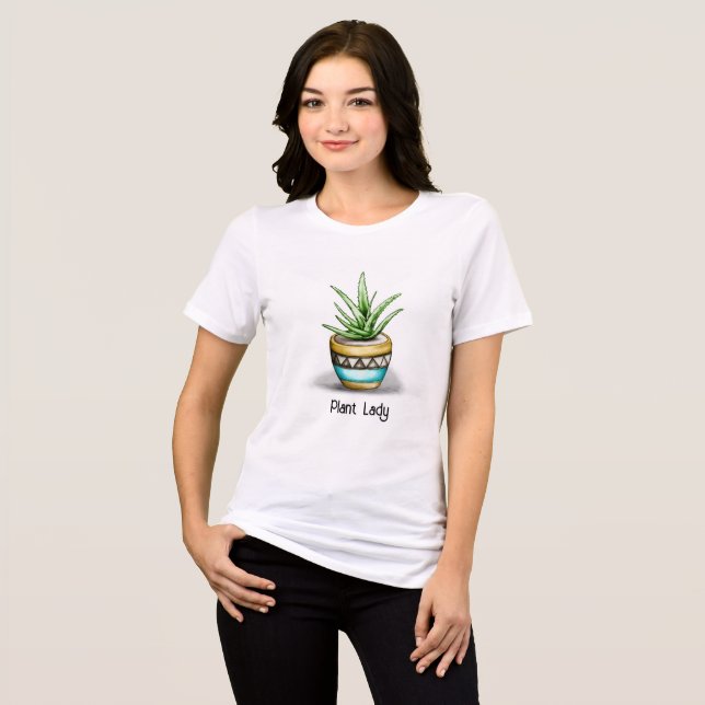 Plant Lady, Aloe Plant Tri-Blend Shirt (Front Full)