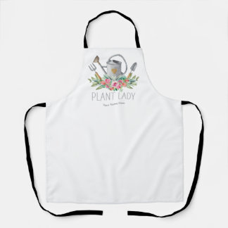 Plant Lady Boho Watercolor Humour Gardener Apron