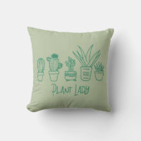 Plant Lady Cactus Succulent Gardening in Green