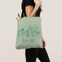 Plant Lady Cactus Succulent Gardening in Green