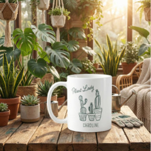 Plant Lady Cactus Succulent Gardening Lover Name Coffee Mug