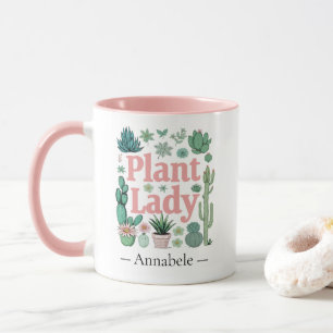 Plant Lady Cute Personalised Two-Tone Coffee Mug