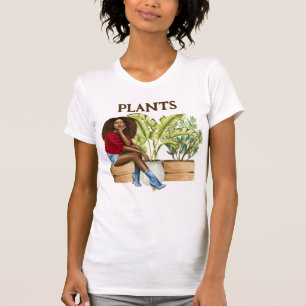 Plant Lady Relaxing Watercolor Plants T-Shirt