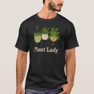 Plant Lady Women's Retro Groovy Vintage Style Hous T-Shirt