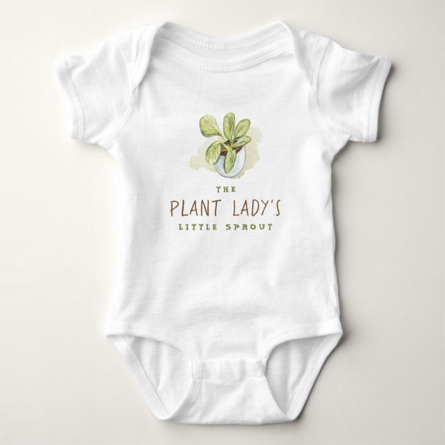 Plant Lady's Little Sprout  Baby Bodysuit (Front)