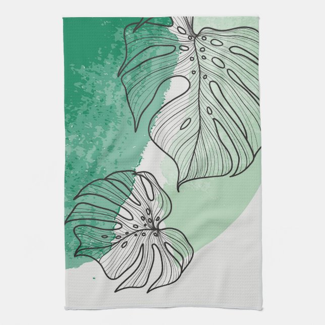 Plant Leaves Tea Towel (Vertical)