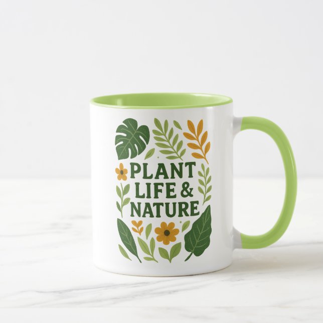 Plant Life & Nature – Botanical Design Mug (Right)
