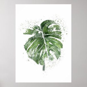 Plant Lover Abstract Monstera Leaf Poster
