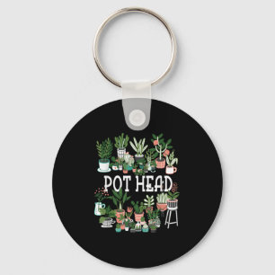 Plant Lover And Gardener_ Pot Head Succulent Short Key Ring