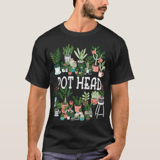 Plant Lover And Gardener Pot Head Succulent T-Shirt