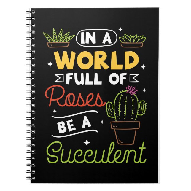 Plant Lover Be A Succulent Notebook (Front)