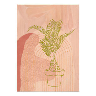 Plant Lover Boho Line Art Plant Photo Print