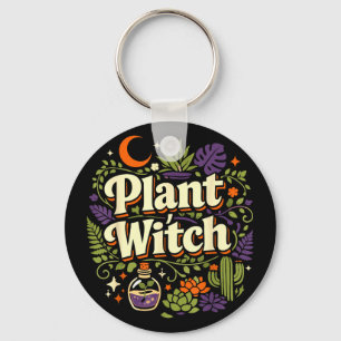 Plant lover gardening halloween plant witch key ring