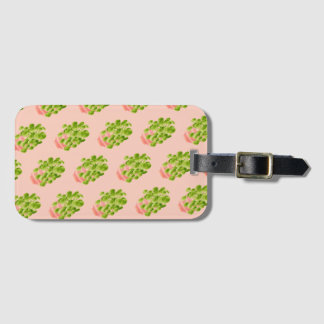 Plant lover gift- watercolor pilea houseplant  luggage tag