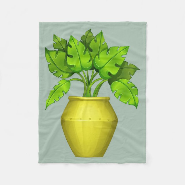Plant Lover House Plant Fleece Blanket (Front)