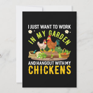 Plant Lover In My Garden With My Chickens Thank You Card