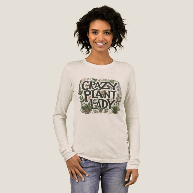 Plant Lover Plant Lady Tee Tri Blend Shirt (Full Front)