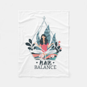 Plant Lover Plants Balance Fleece Blanket