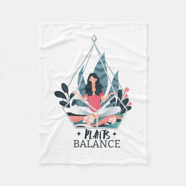 Plant Lover Plants Balance Fleece Blanket (Front)
