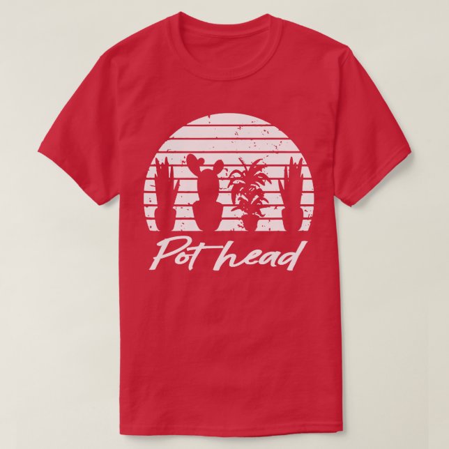 Plant Lover Pot Head Gardening T-Shirt (Design Front)