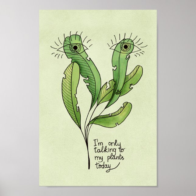 Plant lover pun funny introvert gardener poster (Front)