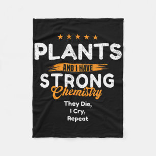 Plant Lover With Emotional Chemistry ~ Funny Valen Fleece Blanket