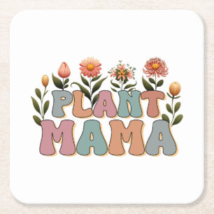 Plant Mama Square Paper Coaster