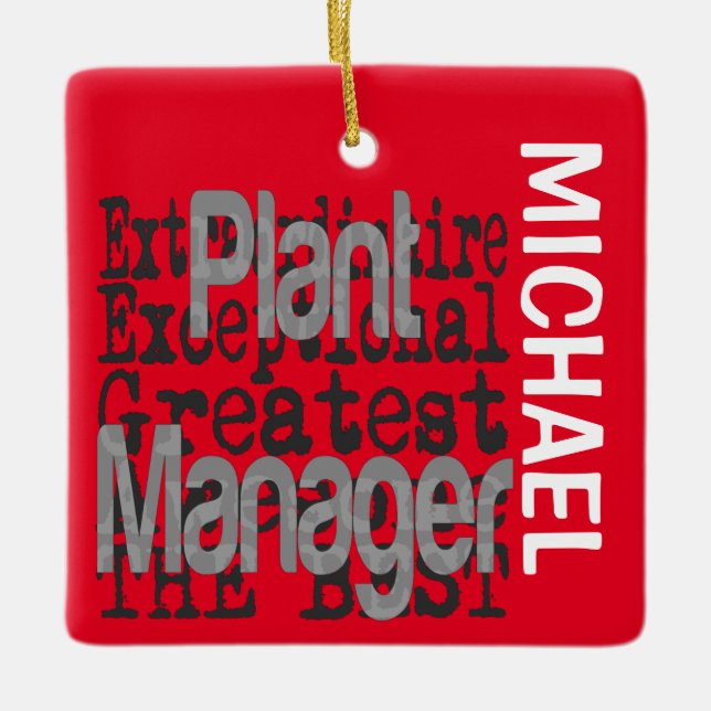 Plant Manager Extraordinaire CUSTOM Ceramic Ornament (Front)