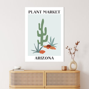 Plant Market Arizona Green Desert Saguaro Cactus Canvas Print