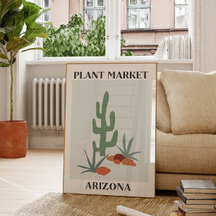 Plant Market Arizona Green Desert Saguaro Cactus Poster